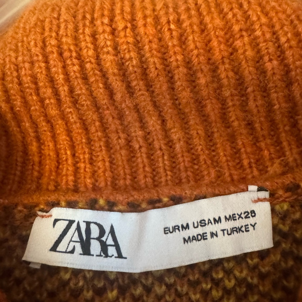 Zara Orange Knit Sweater - Picture 3 of 3